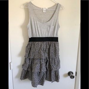 Charlotte Russe Dress Medium gray White Striped floral
